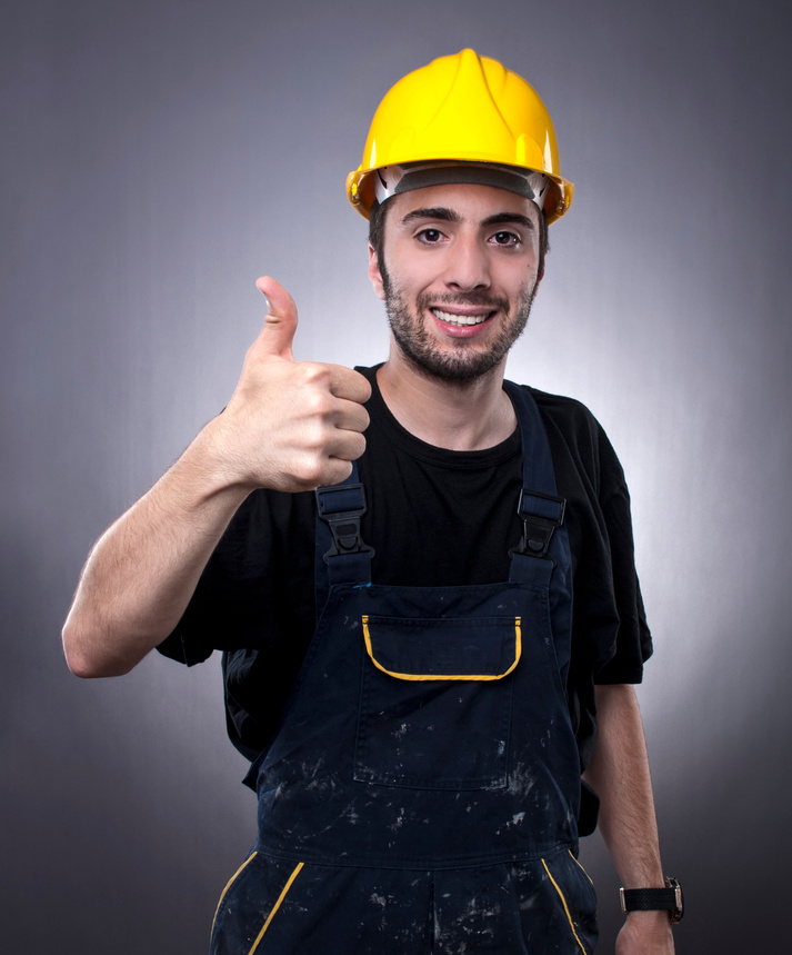 Smiling construction worker