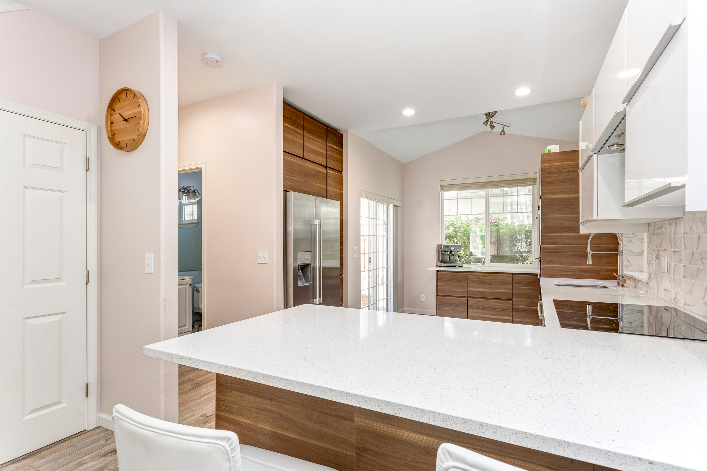 Contemporary kitchen design in a remodeled home.